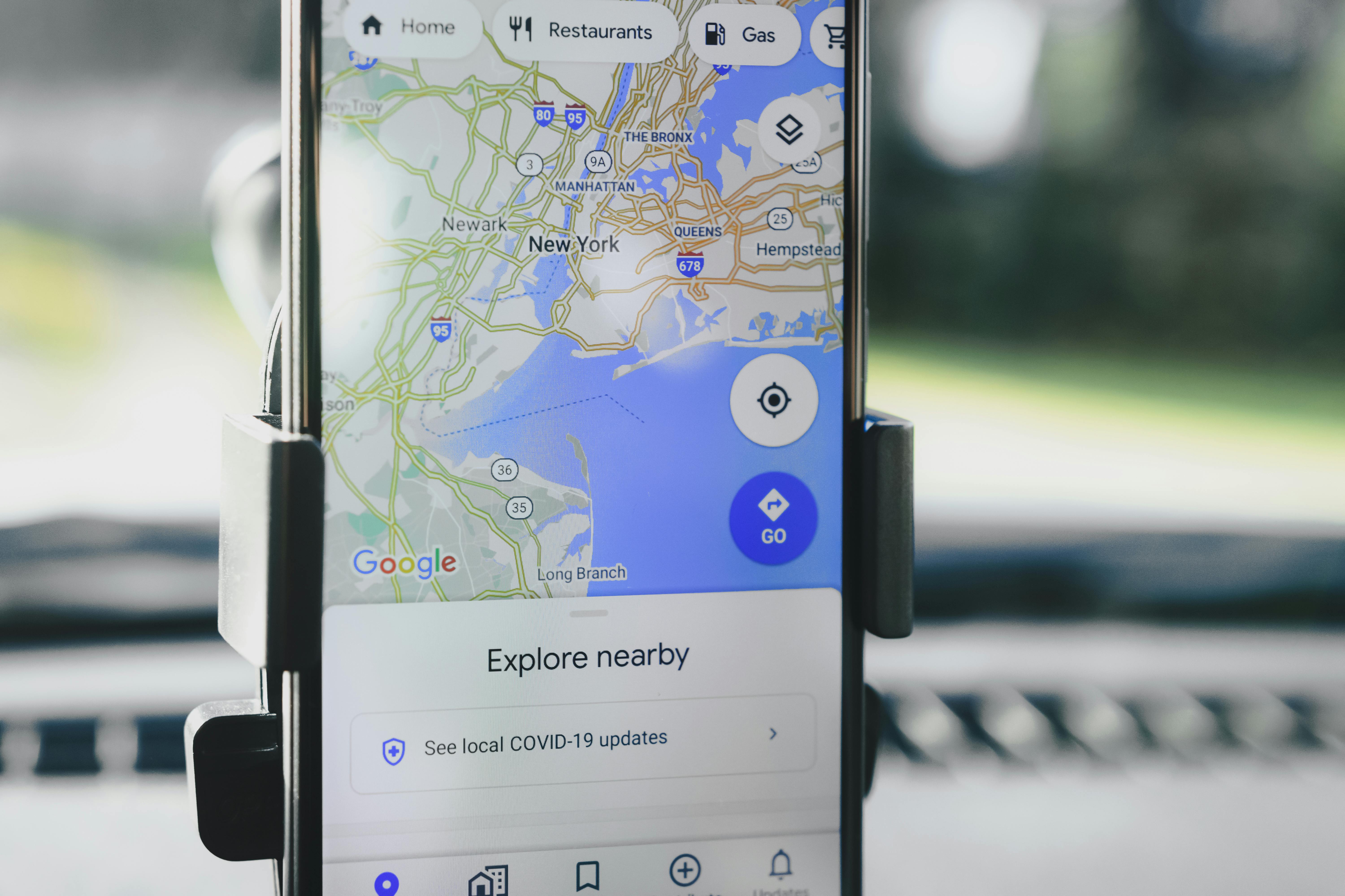 Google local search results on a smartphone